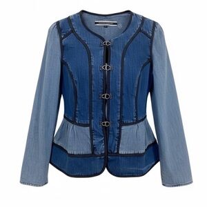 Anthropologie Daughters of the Liberation Peplum Denim Jacket
